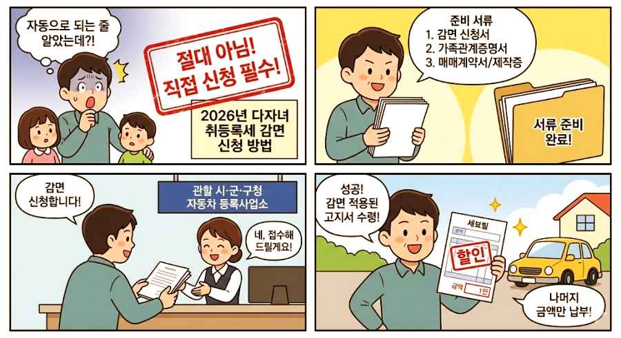 다자녀 자동차 취등록세