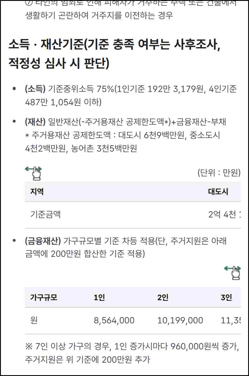 2026 긴급복지 생계지원금 소득 재산 금융재산 기준